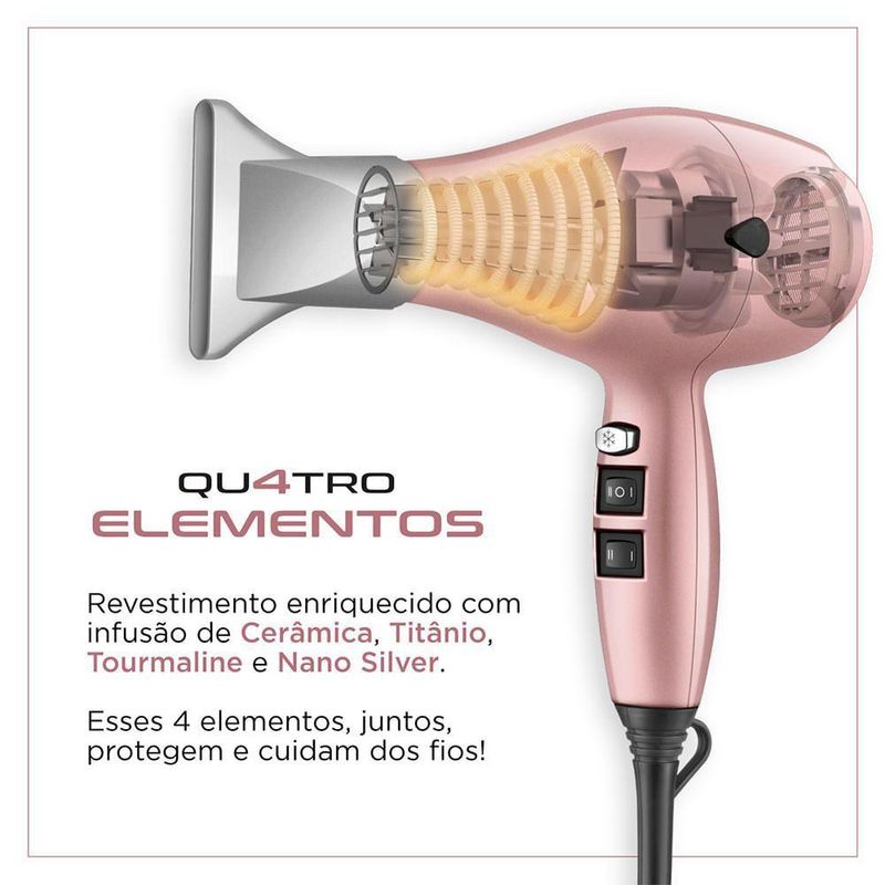 Secador De Cabelo By Juliette Mondial Golden Rose 220V