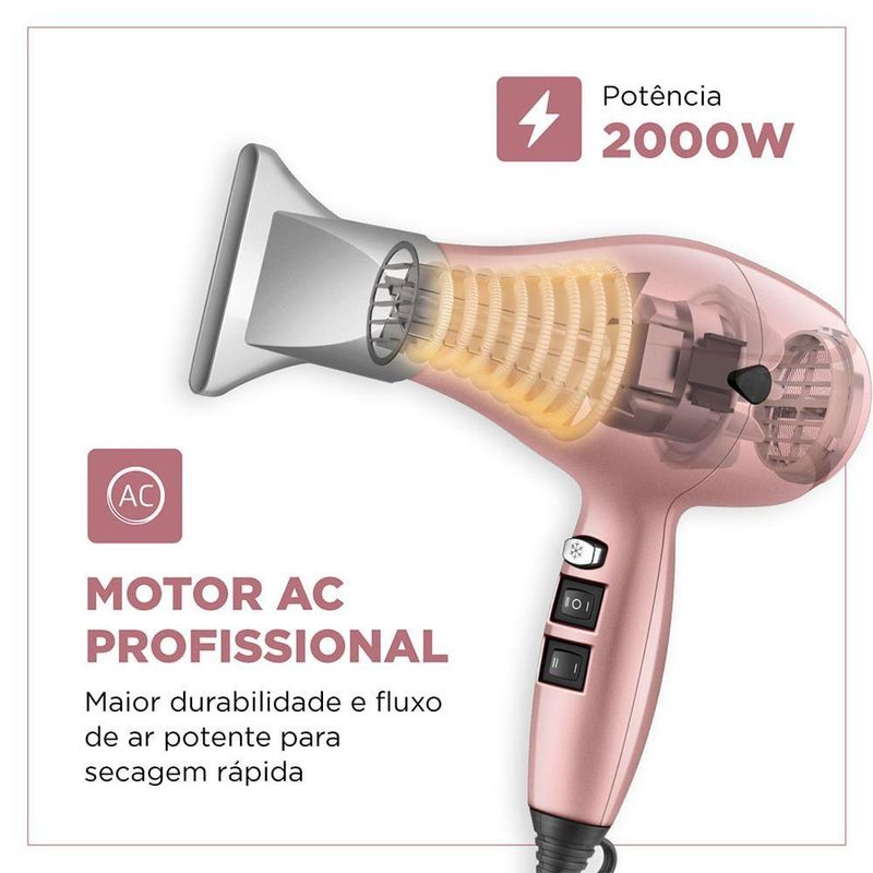 Secador De Cabelo By Juliette Mondial Golden Rose 220V