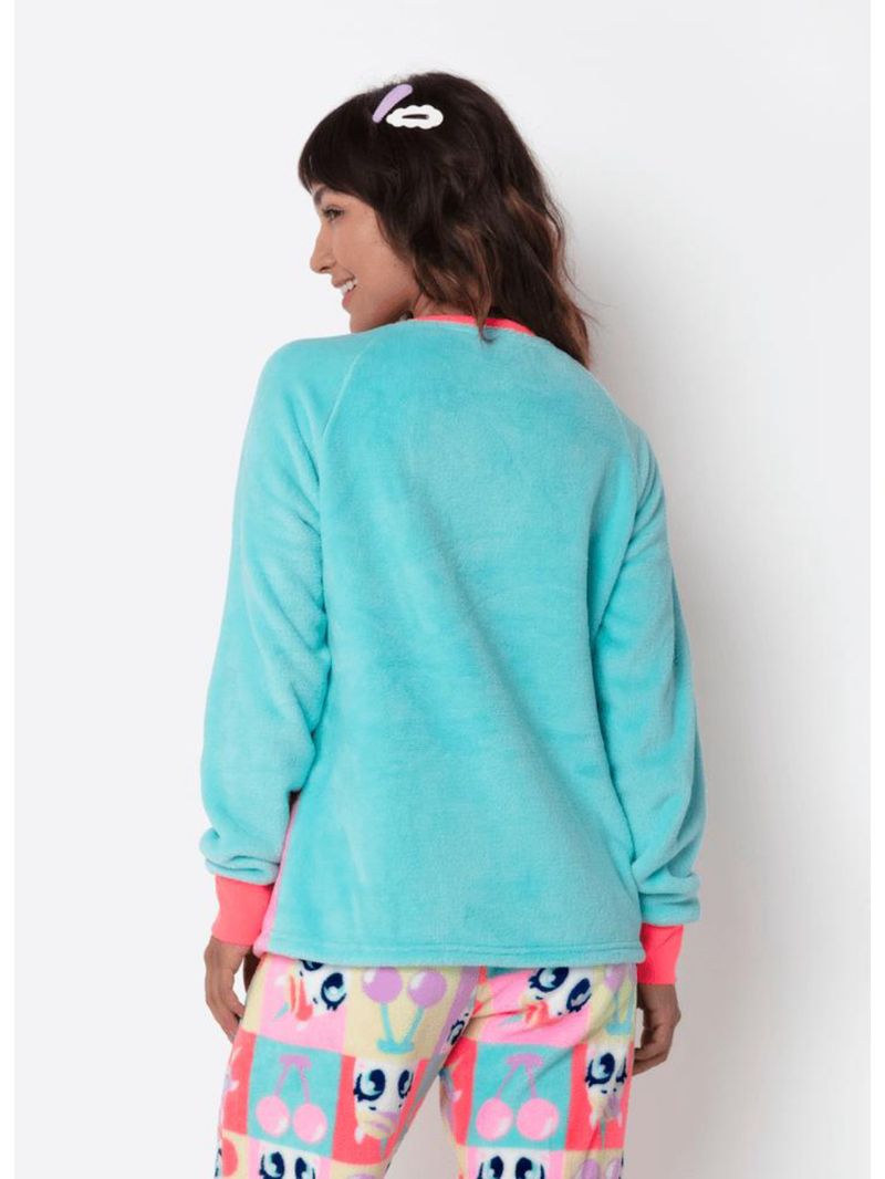 Pijama manga longa soft feminino unicórnio cherry