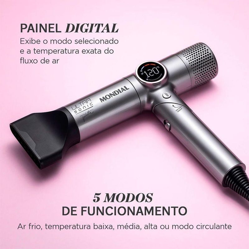 Secador Mondial Ultra Sonic By Juliette SCP-JU-04-US Bldc Com Cabo Dobrável 220V