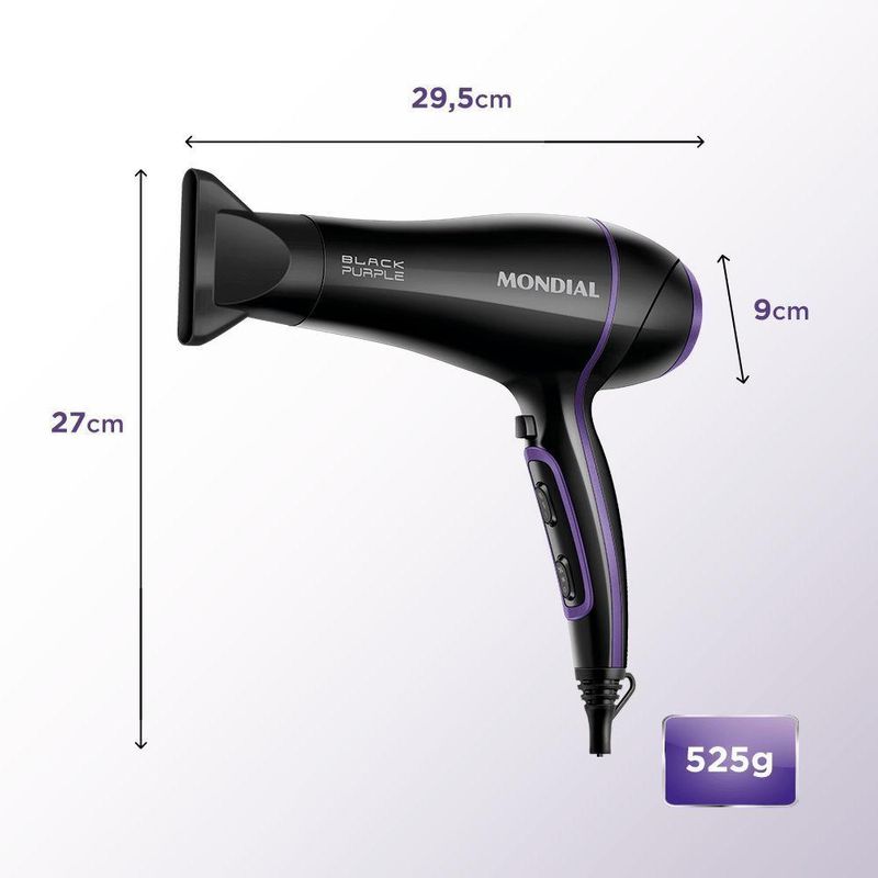 Secador De Cabelos Black Purple Scn-01 220v/60hz