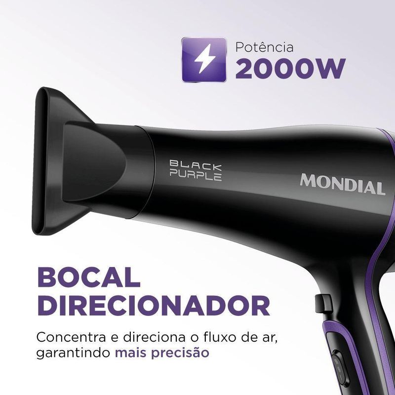 Secador De Cabelos Black Purple Scn-01 220v/60hz