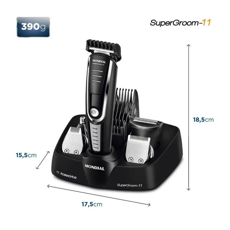 Body Groom Mondial Super 11 Bg-05 Body Groom Biv Preto/prata