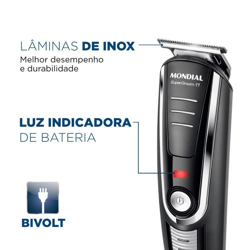 Body Groom Mondial Super 11 Bg-05 Body Groom Biv Preto/prata