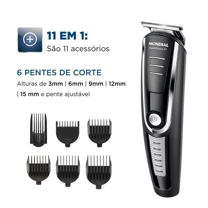 Body Groom Mondial Super 11 Bg-05 Body Groom Biv Preto/prata