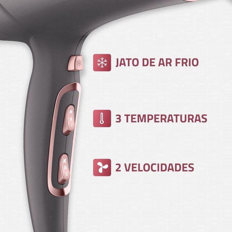 Secador De Cabelos Grafine/rose Scn-11 220v