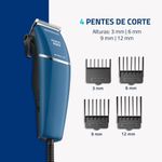 Cortador De Cabelos Pratic Style Mondial Azul 9w Cr-10-bi Bivolt