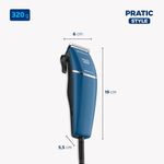 Cortador De Cabelos Pratic Style Mondial Azul 9w Cr-10-bi Bivolt