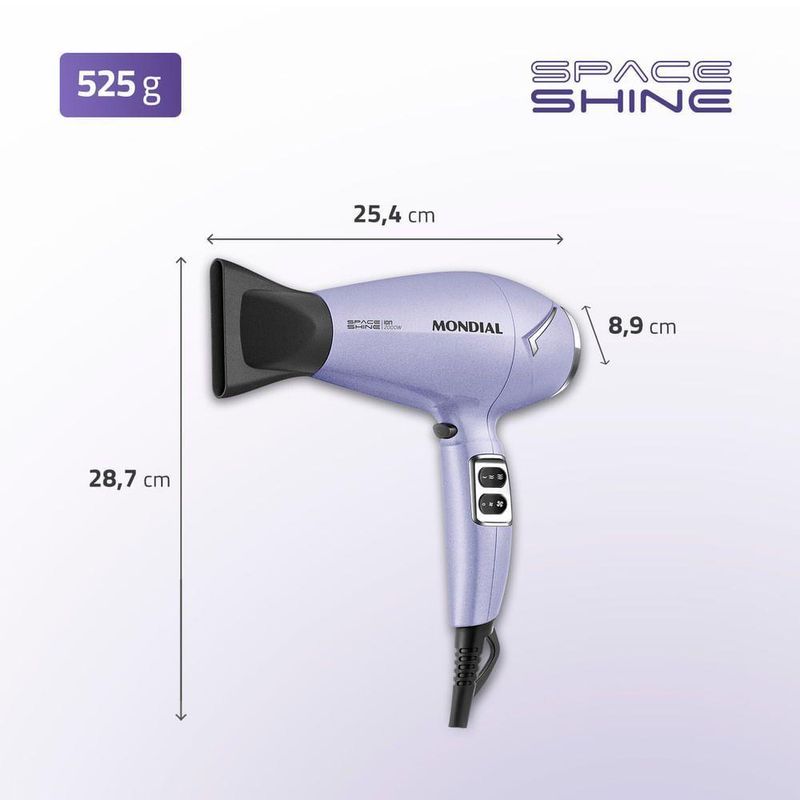Secador De Cabelos Space Shine | Sc-21 Sc-21 - Secador De Cabelos Space Shine 127v
