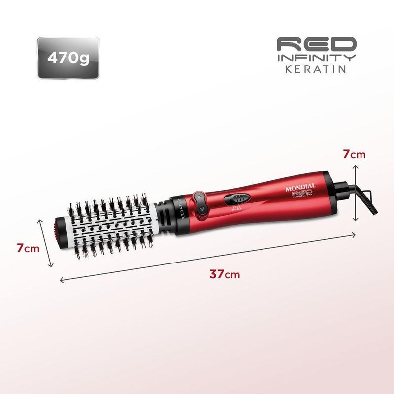 Escova Rotativa Red Infinity Keratin Mondial 220V