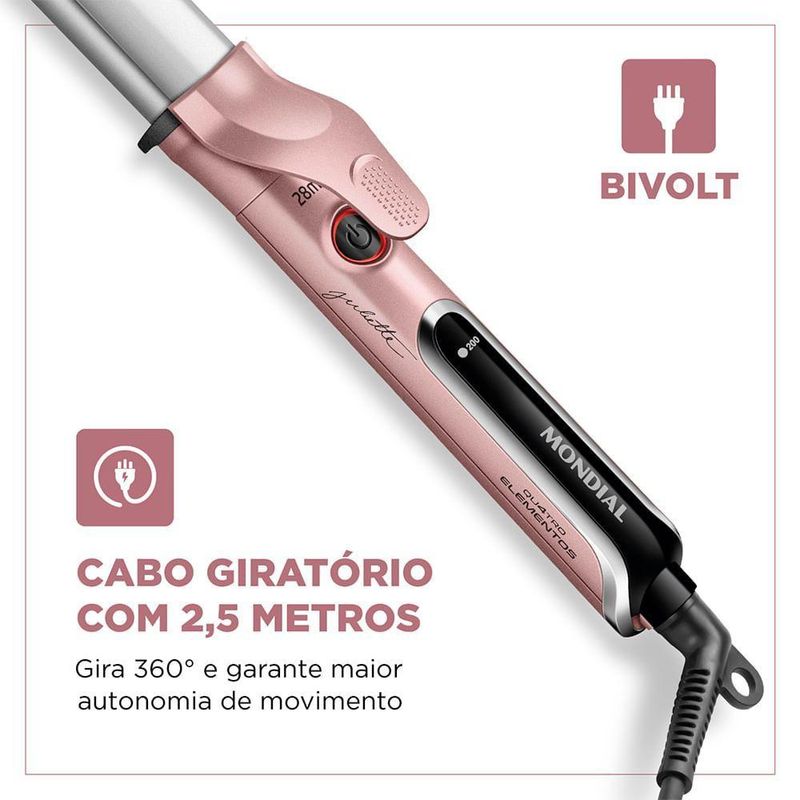 Modelador De Cachos By Juliette Mondial Golden Rose Bivolt