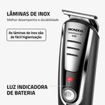 Aparador De Pelos Super Groom 10 Mondial Preto/Prata 6W BG-06 Bivolt