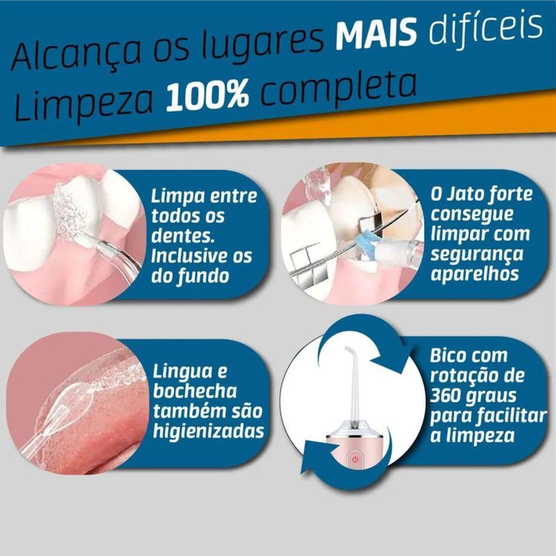 Aparelho Higiene Dental Bucal Jato Dágua Irrigador Portátil