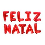 Kit Balões Balão Metalizado Vermelho De 37 Cm - Feliz Natal
