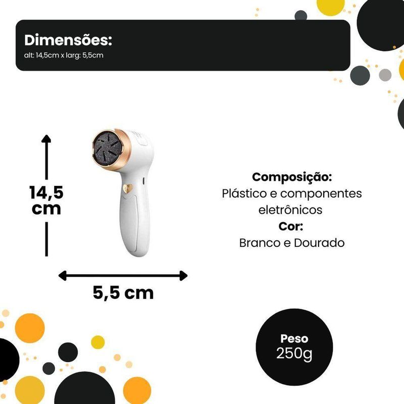 Esfoliador Elétrico Para Pés Portátil
