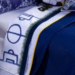 Jogo De Cama Lençol Solteiro Futebol Game Branco Com Fronha E Virol Estampados 03 Peças - Percal 200 Fios