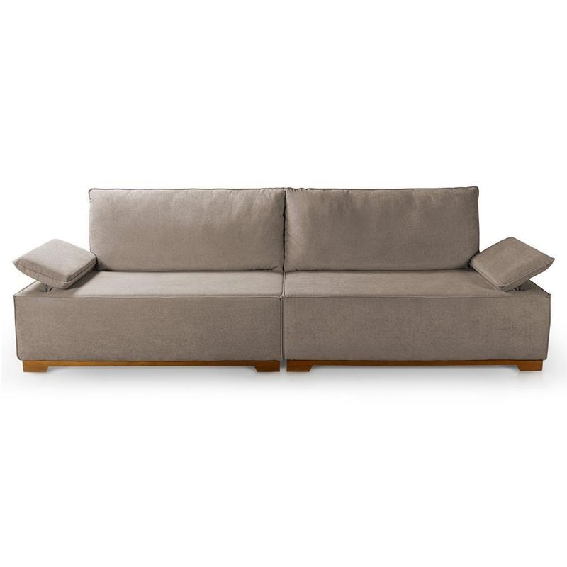 Sofá Living Braço Articulado Deluxe 2,50m Bouclê Bege