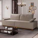 Sofá Living Braço Articulado Deluxe 2,50m Bouclê Bege