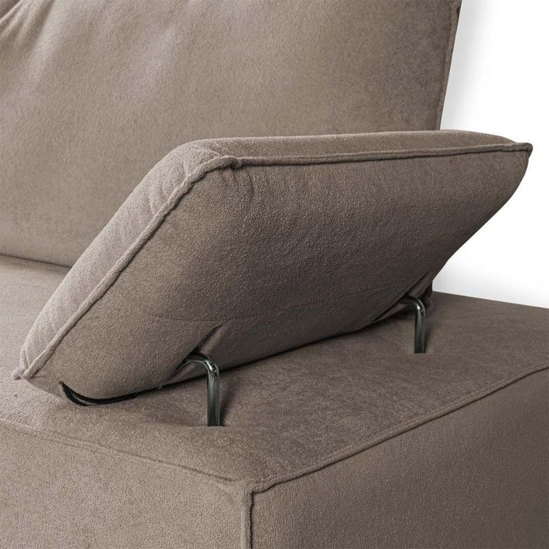Sofá Living Braço Articulado Deluxe 2,50m Bouclê Bege