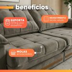 Sofá Retrátil Reclinável 5 Lugares 2,90m Bahamas Cappuccino