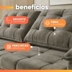 Sofá Retrátil Reclinável 5 Lugares 2,90m Bahamas Cappuccino