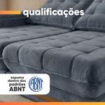 Sofá Retrátil E Reclinável 5 Lugares 2,90m Bahamas Chumbo