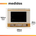 Painel Tv 75 Polegadas 2 Portas Kai Off White