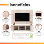Rack Com Painel Led Tv 65" 1,80m Off White