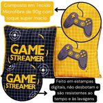 Par De Capa De Almofada Estampada Game Streamer Preto/amarelo 45cm X 45cm Com Zíper E Viés