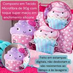 Par De Almofadas Cheias Estampadas Formatos Cupcake Coloridas Infantil 40cm X 40cm Com Enchimento Silicone