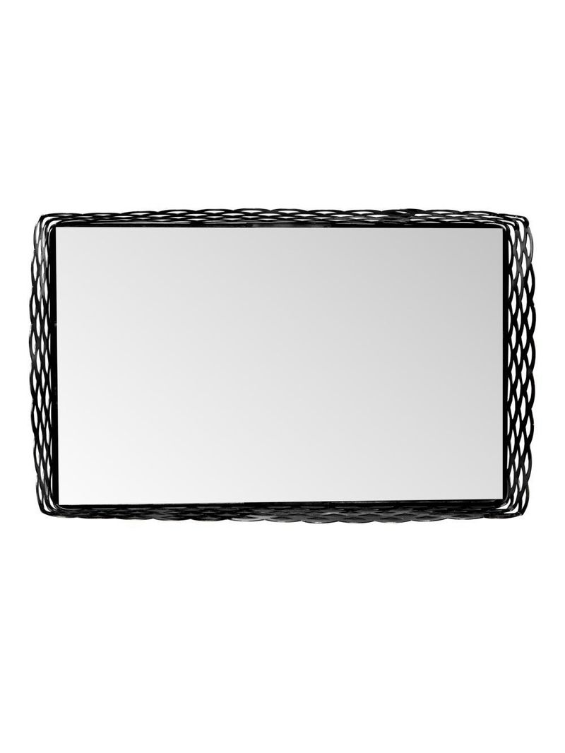 Bandeja lyor arles de metal com espelho preto fosco 21cm