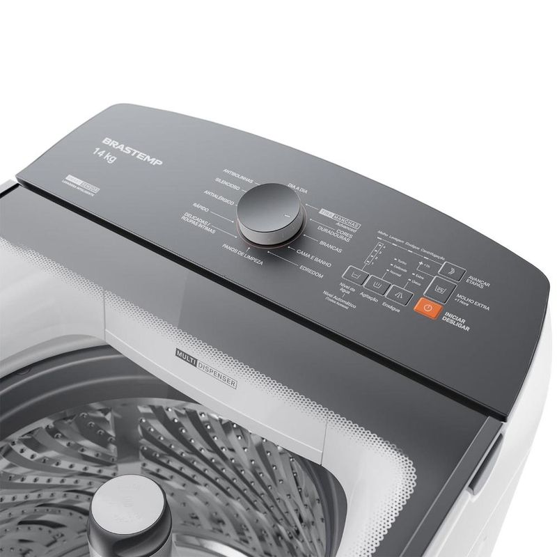 Máquina de lavar brastemp bwf14ab 14kg smart sensor ciclo tira mancha cesto inox branca