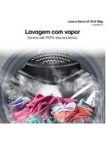 Lava e seca lg 12kg/7kg smart vc4 com inteligência artificial ai dd™ cv5012pc4 - inox