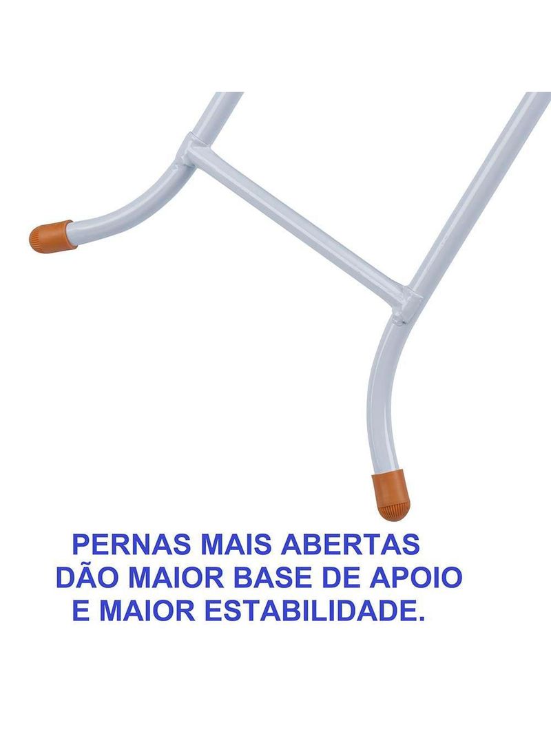 Tábua de passar roupa utimil luxo com ponta e suporte para ferro – branco/cinza