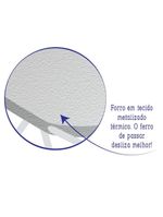 Tábua de passar roupa utimil luxo com ponta e suporte para ferro – branco/cinza