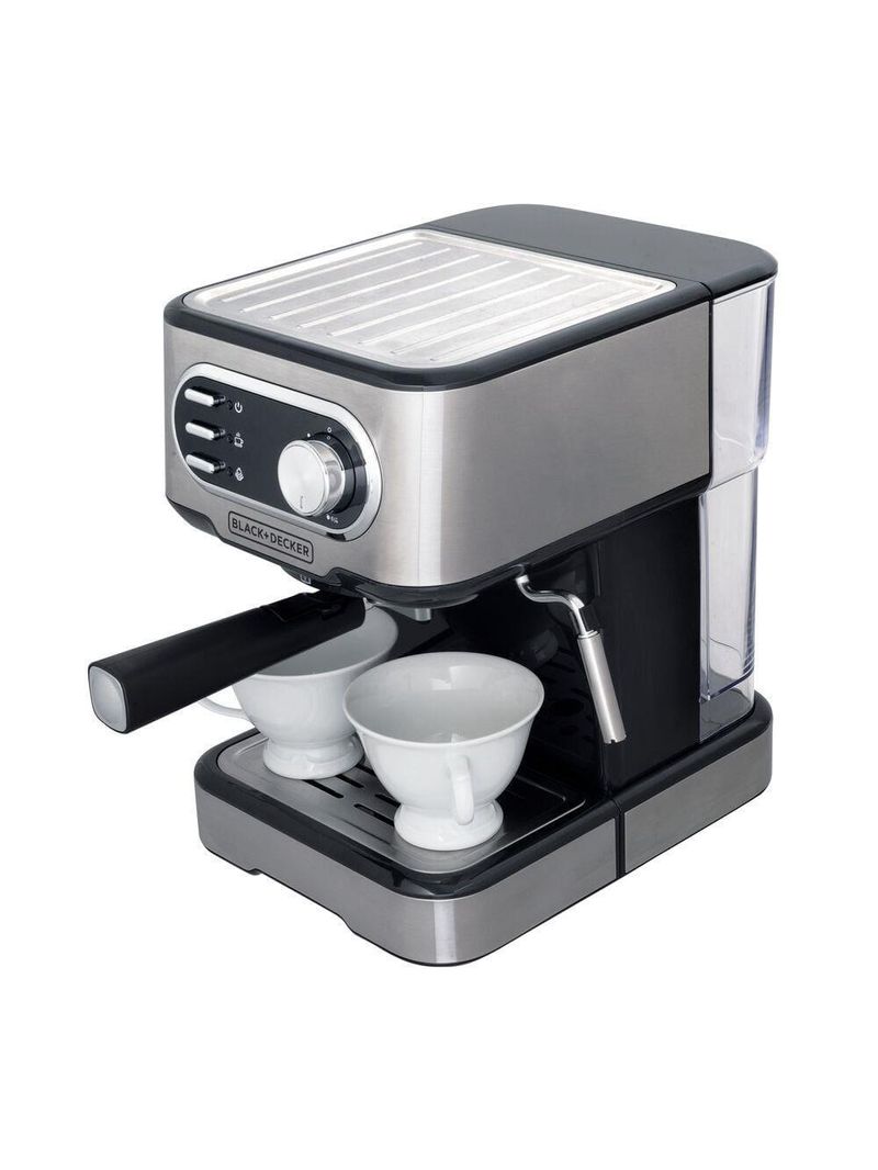 Cafeteira espresso Black+Decker CE1100G Gourmand Gris 1100w multifunções 1,5L inox