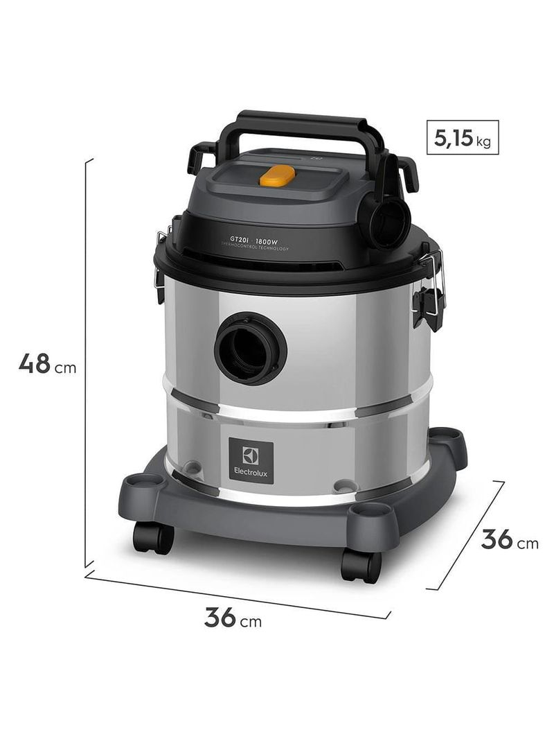 Aspirador de pó e Água electrolux gt20i 1800w 20l – inox