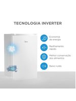 Frigobar midea 124l mdrd181fgd013 inverter prateleiras de vidro bivolt branco