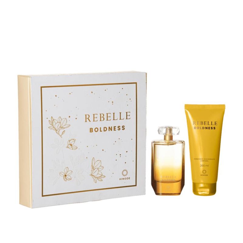 Kit  Perfume Rebelle Boldness e Hidratante Dia das Mães Hinode 200ml