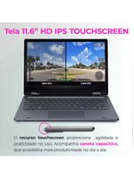 Notebook 2 em 1 Positivo Duo C4128E Intel® Celeron® N4500 Windows 11 Home 4GB RAM  128GB eMMC 11” LED HD IPS - Cinza