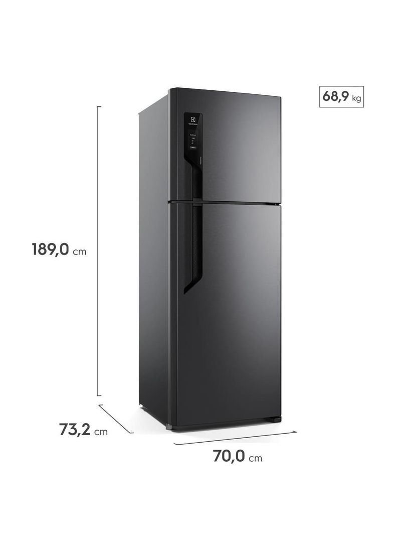 Geladeira Electrolux Frost Free TF71B Duplex Efficient AutoSense 480L Black Inox Look
