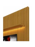 Rack Reluz 3 Gavetas Com Painel Para Tv Até 75 Polegadas Led Ripado Nobre Naturale E Off White