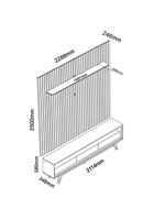 Rack Reluz 3 Gavetas Com Painel Para Tv Até 75 Polegadas Led Ripado Nobre Naturale E Off White