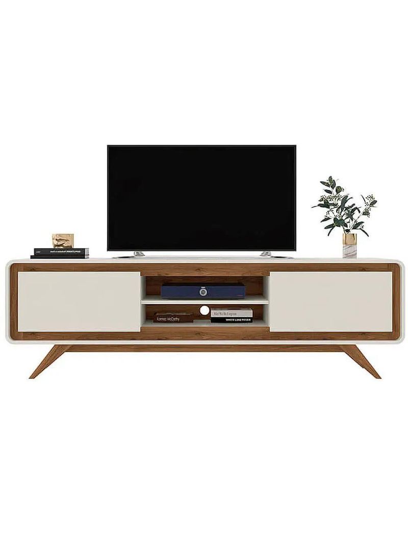 Rack Para Tv Até 70 Polegadas 2 Portas Channel Nature E Off White 220cm