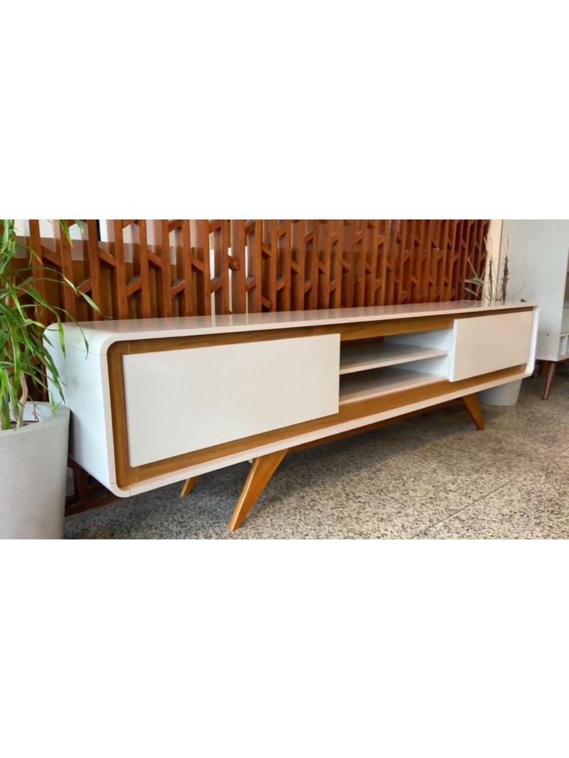 Rack Para Tv Até 70 Polegadas 2 Portas Channel Nature E Off White 220cm
