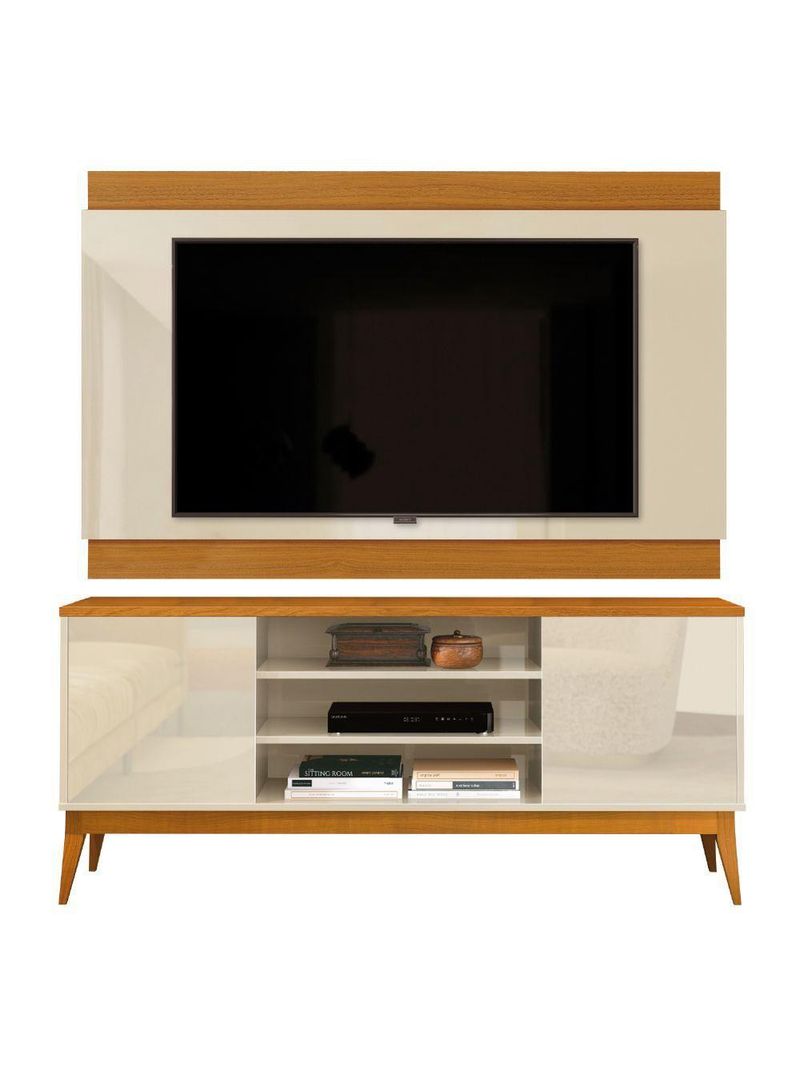 Rack Bancada Titan Com Painel Legacy New Para Até 60 Polegadas 1,60m Off White