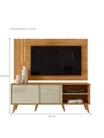 Conjunto édio Rack 2 Portas Com Painel Cumaru/opala Com Rack E Painel