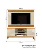 Rack Bancada Titan Com Painel Legacy New Para Até 60 Polegadas 1,60m Off White