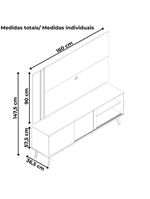 Painel Rack Bancada Tv 60 Pol 160 Cm Cronos  Madetec