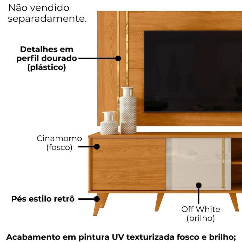 Painel Rack Bancada Tv 60 Pol 160 Cm Cronos  Madetec
